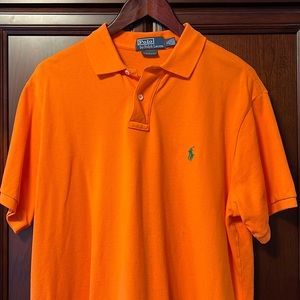 Men’s XL Super Cool Rare Color Orange Classic Ralph Lauren Polo Golf Shirt.